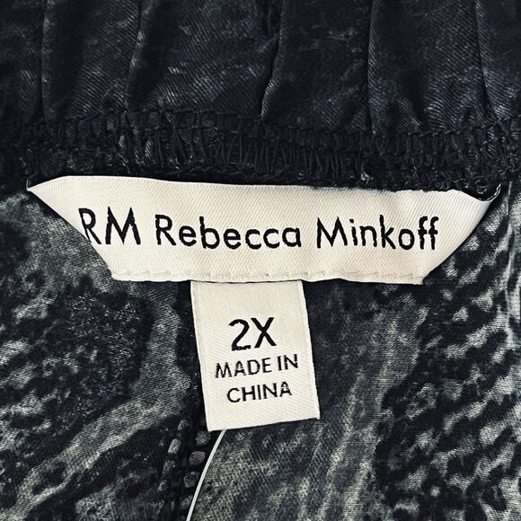 Rebecca Minkoff Women's Pull-on Satin Snake Print Black Lounge Pant Size 2X NWOT - Picture 5 of 10